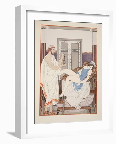 Gynaecological Examination, Illustration from 'The Works of Hippocrates', 1934 (Colour Litho)-Joseph Kuhn-Regnier-Framed Giclee Print