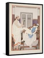 Gynaecological Examination, Illustration from 'The Works of Hippocrates', 1934 (Colour Litho)-Joseph Kuhn-Regnier-Framed Stretched Canvas