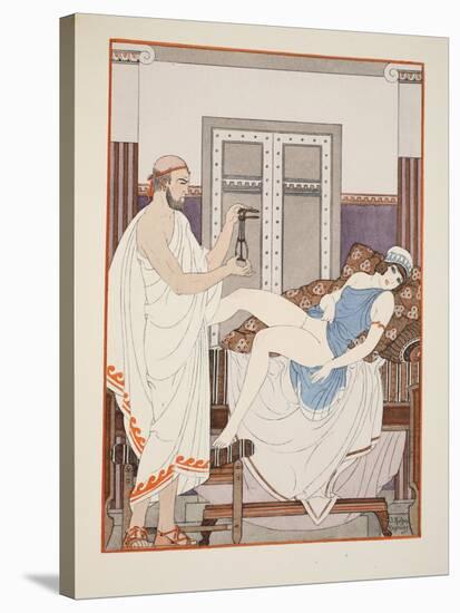 Gynaecological Examination, Illustration from 'The Works of Hippocrates', 1934 (Colour Litho)-Joseph Kuhn-Regnier-Stretched Canvas