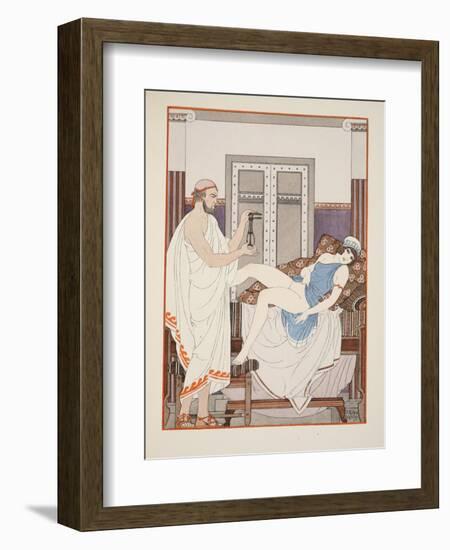 Gynaecological Examination, Illustration from 'The Works of Hippocrates', 1934 (Colour Litho)-Joseph Kuhn-Regnier-Framed Premium Giclee Print