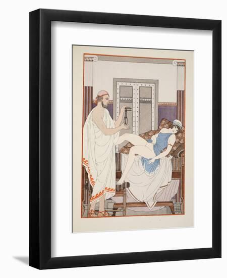 Gynaecological Examination, Illustration from 'The Works of Hippocrates', 1934 (Colour Litho)-Joseph Kuhn-Regnier-Framed Premium Giclee Print