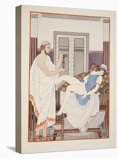 Gynaecological Examination, Illustration from 'The Works of Hippocrates', 1934 (Colour Litho)-Joseph Kuhn-Regnier-Stretched Canvas