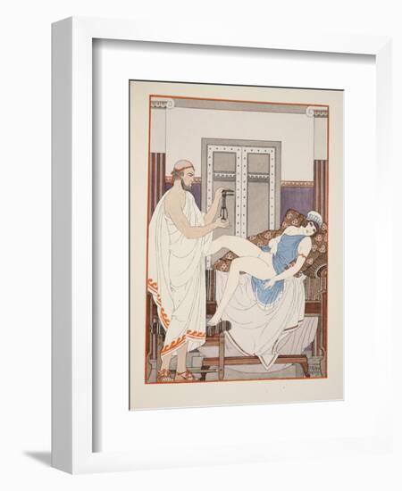 Gynaecological Examination, Illustration from 'The Works of Hippocrates', 1934 (Colour Litho)-Joseph Kuhn-Regnier-Framed Giclee Print