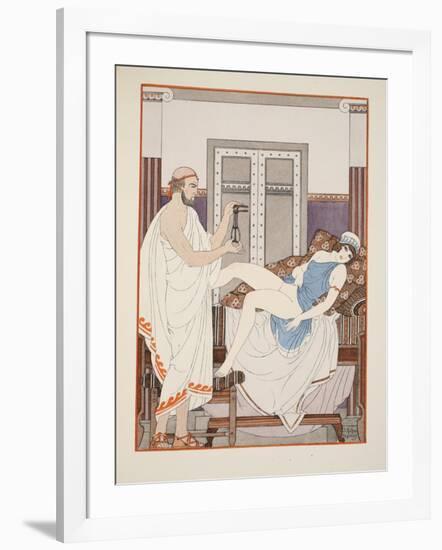 Gynaecological Examination, Illustration from 'The Works of Hippocrates', 1934 (Colour Litho)-Joseph Kuhn-Regnier-Framed Giclee Print