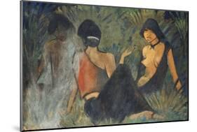 Gypsies by the Campfire (Recto); Zigeunerinnen Am Lagerfeuer (Recto), c.1927-Otto Muller or Mueller-Mounted Giclee Print