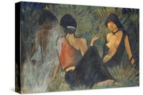 Gypsies by the Campfire (Recto); Zigeunerinnen Am Lagerfeuer (Recto), c.1927-Otto Muller or Mueller-Stretched Canvas