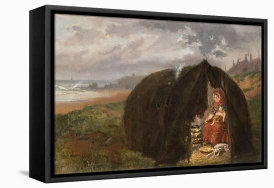 Gypsies Camped on the Beach, Near South Shields, 1876-Ralph Hedley-Framed Stretched Canvas