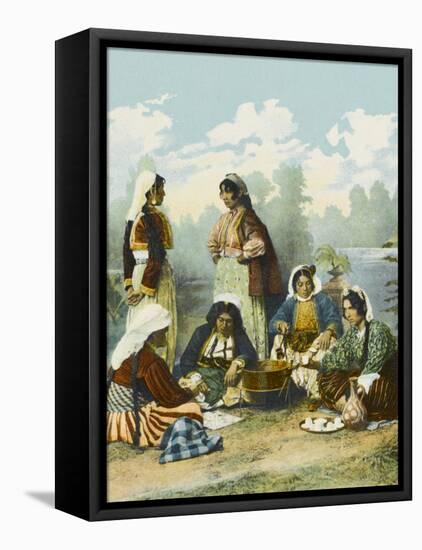 Gypsy Bohemian Women in Turkey Indulging in the 'High Life'-null-Framed Stretched Canvas