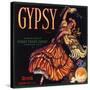 Gypsy Brand - Riverside, California - Citrus Crate Label-Lantern Press-Stretched Canvas