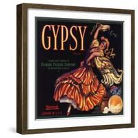 Gypsy Brand - Riverside, California - Citrus Crate Label-Lantern Press-Framed Art Print