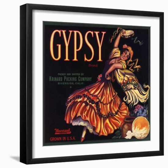 Gypsy Brand - Riverside, California - Citrus Crate Label-Lantern Press-Framed Art Print