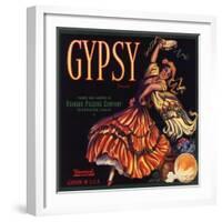 Gypsy Brand - Riverside, California - Citrus Crate Label-Lantern Press-Framed Art Print