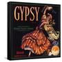 Gypsy Brand - Riverside, California - Citrus Crate Label-Lantern Press-Framed Stretched Canvas