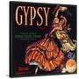 Gypsy Brand - Riverside, California - Citrus Crate Label-Lantern Press-Stretched Canvas