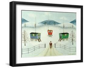 Gypsy Caravans in the Snow, 1981-Mark Baring-Framed Giclee Print