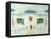 Gypsy Caravans in the Snow, 1981-Mark Baring-Framed Stretched Canvas