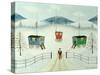 Gypsy Caravans in the Snow, 1981-Mark Baring-Stretched Canvas