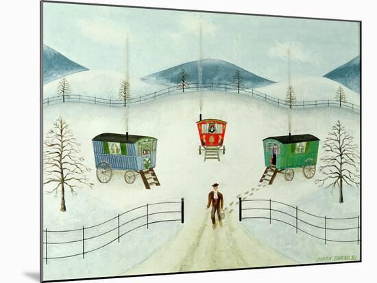 Gypsy Caravans in the Snow, 1981-Mark Baring-Mounted Giclee Print