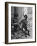 Gypsy Children Playing Violin in Street-William Vandivert-Framed Photographic Print