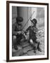 Gypsy Children Playing Violin in Street-William Vandivert-Framed Photographic Print