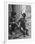 Gypsy Children Playing Violin in Street-William Vandivert-Framed Photographic Print