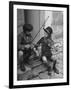 Gypsy Children Playing Violin in Street-William Vandivert-Framed Photographic Print