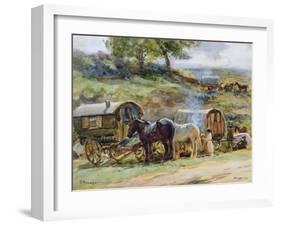 Gypsy Encampment, Appleby, 1919-Atkinson-Framed Giclee Print