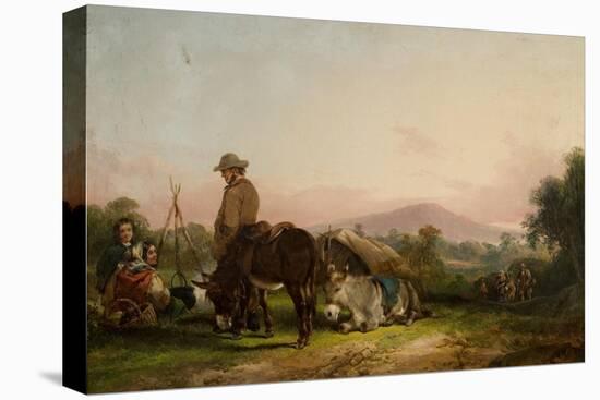 Gypsy Encampment-William Snr. Shayer-Stretched Canvas