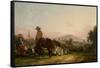 Gypsy Encampment-William Snr. Shayer-Framed Stretched Canvas