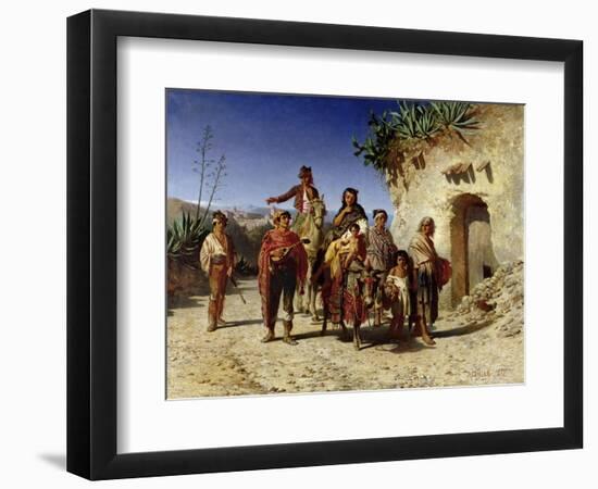 Gypsy Family on the Road, c.1861-Achille Zo-Framed Giclee Print