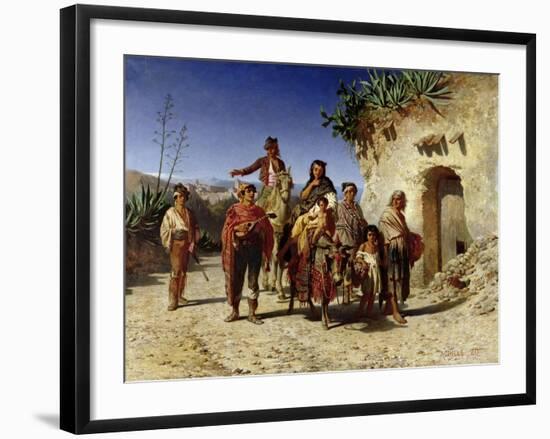 Gypsy Family on the Road, c.1861-Achille Zo-Framed Giclee Print
