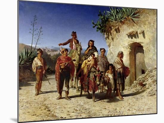 Gypsy Family on the Road, c.1861-Achille Zo-Mounted Giclee Print