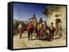 Gypsy Family on the Road, c.1861-Achille Zo-Framed Stretched Canvas