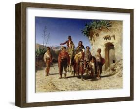 Gypsy Family on the Road, c.1861-Achille Zo-Framed Giclee Print