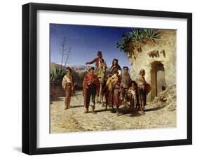 Gypsy Family on the Road, c.1861-Achille Zo-Framed Giclee Print