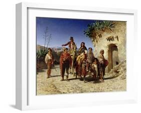 Gypsy Family on the Road, c.1861-Achille Zo-Framed Giclee Print