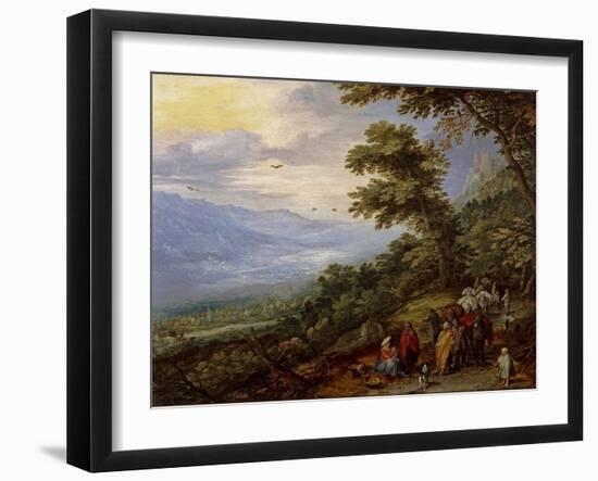 Gypsy Gathering in a Wood, 1612-Jan Brueghel the Elder-Framed Giclee Print