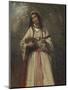 Gypsy Girl with Mandolin, c.1870-Jean-Baptiste-Camille Corot-Mounted Giclee Print