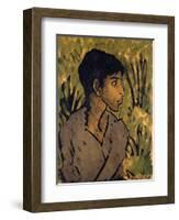 Gypsy in Profile, Lithograph-Otto Mueller-Framed Giclee Print