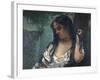 Gypsy in Reflection-Gustave Courbet-Framed Photographic Print