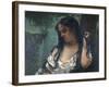 Gypsy in Reflection-Gustave Courbet-Framed Photographic Print