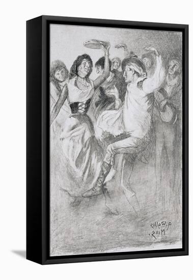 Gypsy Marriage Dance, from the Zincali by George Barrow (1803-81), Published in London, 1923-Arthur Wallis Mills-Framed Stretched Canvas