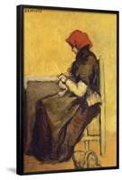 GYPSY SITTING ON A CHAIR WEAVING. ISIDRO NONELL. PRIVATE COLLECTION, SEVILLA, SEVILLE, SPAIN-ISIDRO NONELL-Framed Poster