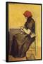 GYPSY SITTING ON A CHAIR WEAVING. ISIDRO NONELL. PRIVATE COLLECTION, SEVILLA, SEVILLE, SPAIN-ISIDRO NONELL-Framed Poster