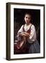 Gypsy with a Basque Drum-William Adolphe Bouguereau-Framed Art Print