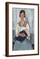 Gypsy Woman with Baby, 1919-Amedeo Modigliani-Framed Premium Giclee Print