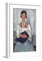 Gypsy Woman with Baby, 1919-Amedeo Modigliani-Framed Premium Giclee Print