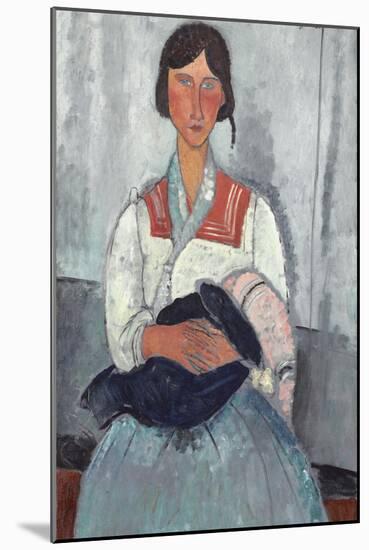 Gypsy Woman with Baby, 1919-Amedeo Modigliani-Mounted Art Print