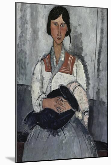 Gypsy Woman with Baby-Amedeo Modigliani-Mounted Giclee Print