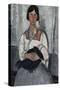 Gypsy Woman with Baby-Amedeo Modigliani-Stretched Canvas